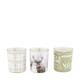 Candle vanilla scent wax with glass 7x7x8.5cm  - Multi
