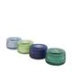 Candle sandalwood scent wax with glass 8.3x8.3x5.5cm - Multi