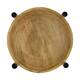 Tray round mango wood with candle holders 38x43x10cm - Natural