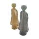 Dinnercandle holder angel recycled glass 15x12x34cm  - Grey
