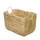 Basket rectangular waterhyacinth with handle 58x38x43cm - Natural