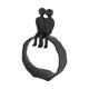 Statue couple aluminium 15.5x6x24cm - Black