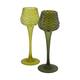 Tealight holder glass 7.5x7.5x22cm  - Green