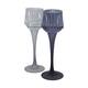 Tealight holder glass 7.5x7.5x22cm  - Blue