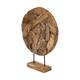 Statue round erosion wood on feet 58x14x76cm - Natural