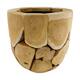 Planter teak wood with plastic 38x38x38cm - Natural
