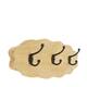Coat rack mango wood with 3 hooks 48x18x9.5cm - Natural