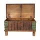 Box rectangular reclaimed wood vintage 70x40x40cm - Natural