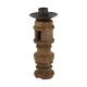 Pillar candle holder round reclaimed wood 6x6x15cm - Brown