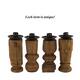 Pillar candle holder round reclaimed wood 6x6x15cm - Brown