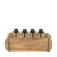 Dinnercandle holder brickmould reclaimed wood vintage 31x14x16cm - Natural
