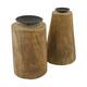 Pillar candle holder round reclaimed wood vintage 10x10x24cm A2 - Natural