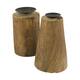 Pillar candle holder round reclaimed wood vintage 10x10x24cm A2 - Natural
