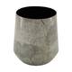 Planter leaf metal 22x22x22.5cm  - Grey