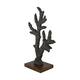 Statue with mango wood base aluminium 19x9x30cm - Brown
