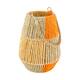 Lantern paper rope with glass 18x18x24cm - Orange