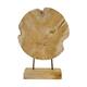 Statue round teak wood on stand 28x8x38cm - Natural