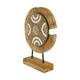 Statue round teak wood on stand 28x8x38cm - Natural
