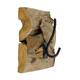 Coat rack teak wood with 1 hook 18x18x8cm