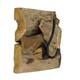 Coat rack teak wood with 1 hook 18x18x8cm