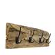Coat rack teak wood with 4 hooks 58x18x8cm