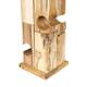 Winebottle holder teak wood on feet 18x18x58cm - Natural