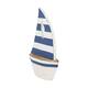 Boat albizia wood 13x5x19cm - Blue