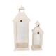 Lantern fir wood with metal with glass 25.5x25.5x67.5cm S/2