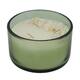 Candle ocean  sea breeze scent wax with glass 13x13x7.5cm - Green