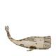 Statue whale metal 28x11x15cm - White