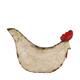 Statue chicken metal 37x13x25cm - White