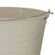 Bucket round metal with handle 24x24x22cm - Cream