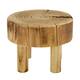 Tray round reclaimed wood on feet 18x18x14cm