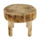 Tray round reclaimed wood on feet 25x25x20cm - Natural