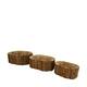 Planter oval fir wood with plastic 33x24x11cm S/3