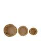 Planter round reclaimed wood with plastic 26x26x12.5cm S/3