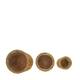 Planter round reclaimed wood with plastic 23.5x23.5x20cm S/3