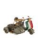 Figurine motorcycle with sidecar metal 17x14x11cm