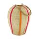 Lantern round paper rope with glass 27x27x33cm