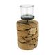 Pillar candle holder root 15x15x22cm - Natural