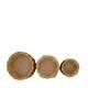 Planter round fir wood with plastic 28x28x11cm S/3