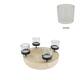 Tealight holder paulownia wood 26x26x6cm - Natural
