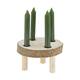 Dinnercandle holder paulownia wood on feet 18x18x11cm