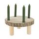 Dinnercandle holder paulownia wood on feet 28x28x13cm - Natural