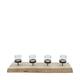 Pillar candle holder paulownia wood with metal cup 58x19x3cm - Natural
