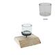 Pillar candle holder paulownia wood with metal cup 23x23x5cm - Natural