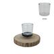 Pillar candle holder paulownia wood with metal cup 28x28x4cm - Natural