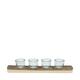 Pillar candle holder paulownia wood with metal cup 58x12x4.5cm - Natural