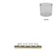 Pillar candle holder paulownia wood with metal cup 58x12x4.5cm - Natural