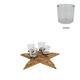 Pillar candle holder star erosion wood 78x78x14cm - Natural
